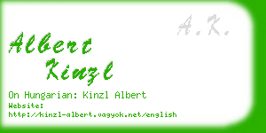 albert kinzl business card